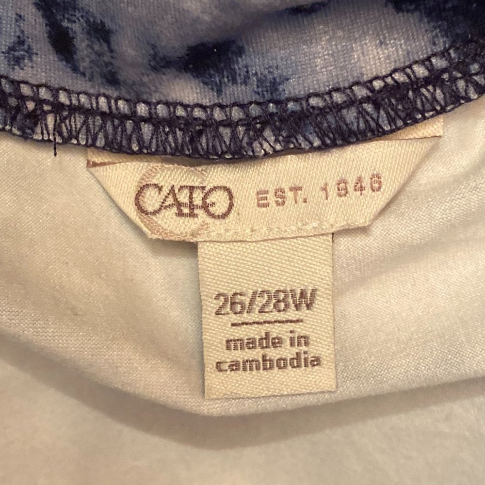 CATO Beautiful Blue & White Dress with Drawstring Waist Long Sleeves 26/28W EUC - Picture 6 of 6